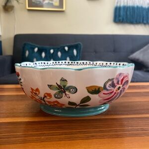 RARE Anthropologie Nathalie Lete Francophile serving bowl butterflies retro